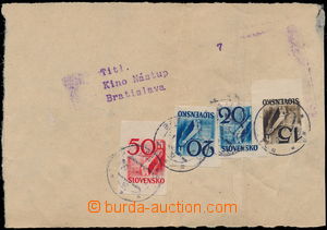 178684 - 1945 address cut square newspaper cover on 7 výstisků with