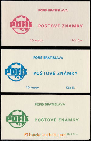 178719 - 1983 ZS16-18, Pofis Bratislava 5Kčs red, blue and green, co