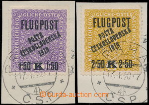 178777 -  Pof.52, 53, Letecké 1,50K/2K fialová a 2,50K/3K žlutá, 