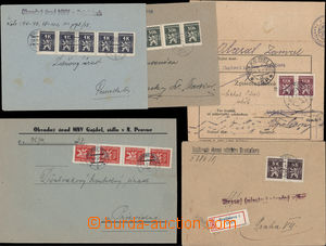 178794 - 1946-47 comp. 5 pcs of letters franked/paid multiple frankin