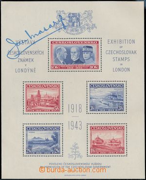 178801 - 1943 AS1, Londýnský aršík s podpisem ministra zahranič
