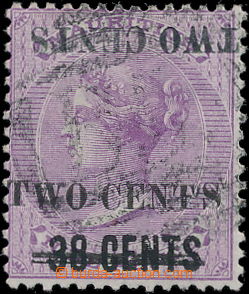 178821 - 1891 SG.120c, Viktorie 9P s přetiskem 38 CENTS a novým lok