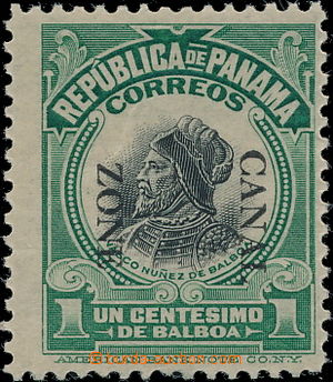 178842 - 1915 SPRÁVA USA  Sc.46a, Balboa 1C černá / zelená, přet