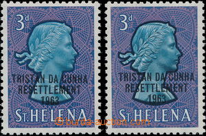 178862 - 1963 SG.58, 58a, Alžběta II. 3P s černým přetiskem TRIS