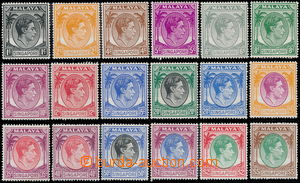178870 - 1948-52 SG.16-30, George VI., complete set of 18 stamps.; ca