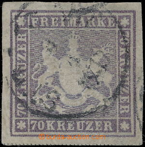 178876 - 1873-74 Mi.42, Znak 70kr fialově - hnědá; drobně reparov
