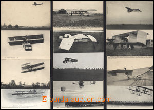 178883 - 1910-20 FRANCIE   sestava 12ks pohlednic s prvními letadly,