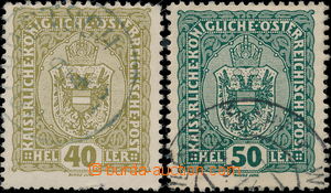 178886 - 1916 Mi.194y, 195y, Znak 40h a 50h, tlustý papír