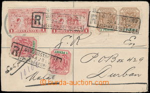 178892 - 1899 R-dopis do Durbanu, vyfr. zn. TRANSVAAL SG.217-218 2x +