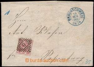 178930 - 1862 letter with 3Sgr, Mi.12Ab with numeral pmk 8 with blue 