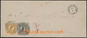 178931 - 1865 skládaný přebal dopisu vyfr. zn. 1/4Gr a 1/2Gr, Mi.2