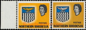 178936 - 1963 SG.78a, 81b, Coat of arms/ Elizabeth II. 3P yellow, mar