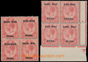 178944 - 1923 SG.2b, 2c, 2x 4-blok Jiří V. 1P červená, přetisky 