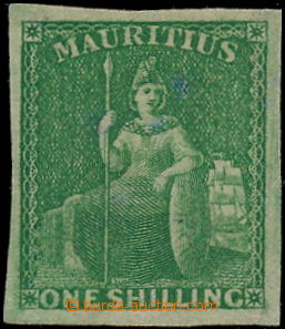 178945 - 1861 SG.35, Britannia 1Sh yellow-green; perfect quality, wid