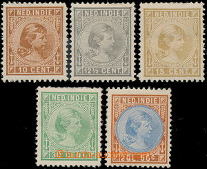 178981 - 1892 Mi.23-25, 28, 30, Wilhelmína 10C-2Gl50C; dv, koncová 