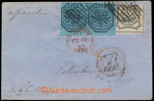 178985 - 1858 small envelope sent from Rome to Edinburgh, franked wit