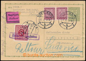 179022 - 1939 CDV65, dopisnice Znak 50h adresovaná na Slovensko, ned