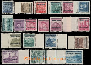 179069 - 1939 Pof.1-19, complete overprint issue, 14 pcs of better va