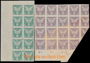 179097 - 1918 Pof.NV1, NV4 VV, Sokol v letu 10h fialová, dolní 20-b