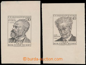 179204 - 1954 PLATE PROOF  Pof.791 and 792, Year of Czech Music - A. 
