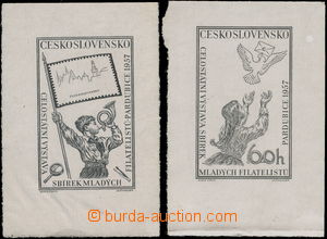 179279 - 1957 PLATE PROOF  Pof.948 and 949, Exhibition PARDUBICE 1957