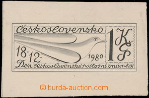 179283 - 1980 ZT Pof.2466, Den známka 1Kčs, zkusmý tisk - otisk de