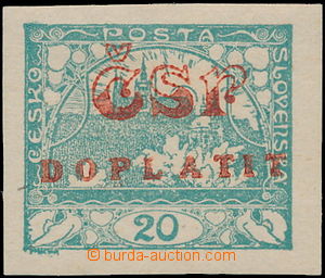 179302 - 1922 PLATE PROOF  Postage Due - overprint issue Hradcany, pl