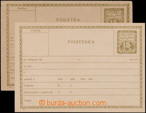 179325 - 1919 CPL2A+C, Podací lístek, 2ks česká a slovenská muta