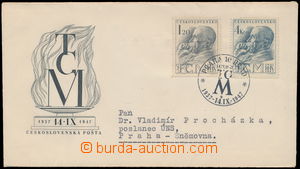 179394 - 1947 ministerial FDC M 5/47, T.G.M., mounted stamp. Pof.458-