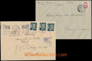 179408 - 1953 letter with Pof.504 (3x), MC PRAGUE 025/ 31.V.53-24 (!)