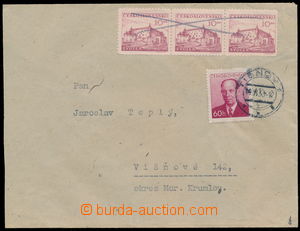 179436 - 1953 dopis vyfr. zn. Pof.521(3x), známky ve staré měně j