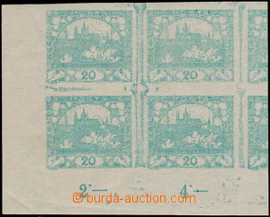 179637 -  Pof.8, 20h modrozelená, dolní rohový 4-blok s počitadly