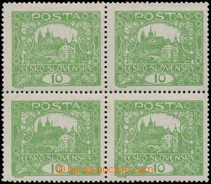 179667 -  Pof.6A, 10h zelená, HZ 13¾ : 13½, 4-blok; zk. Vr
