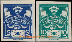 179686 -  Pof.143N + 145N, 5h blue and 10h green, both imperforated, 