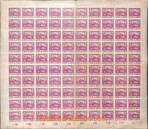 179732 -  Pof.2, 3h violet, whole 100 pcs of counter sheet, on pos. 9