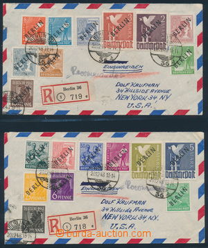 179791 - 1948 dva R-dopisy do New Yorku s přetiskovými Mi.1-20, DR 