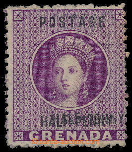 179801 - 1881 SG.21b, Viktorie Chalon Head 1/2P fialová, DVOJITÝ P