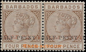 179804 - 1882-1886 SG.104b, 2-páska(!) Viktorie 4P hnědá s lokáln
