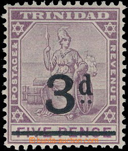 180069 - 1899 SG.126, Britannia 5P fialová s provizorním přetiskem