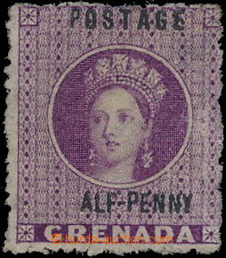 180070 - 1881 SG.21a, Viktorie Chalon Head 1/2P deep mauve, chybotisk