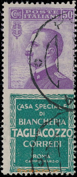 180076 - 1924 Mi.92/R7, Viktor Emanuel III. 50c fialová, svislá 2-p