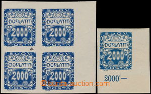 180138 - 1919 Pof.DL14, Ornament, highest value 2000h, marginal block