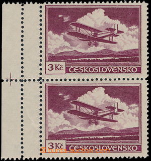 180154 -  Pof.L10, 3CZK violet type III., vertical marginal Pr with d