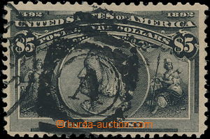 180267 - 1893 Sc.245, Kolumbus $5 černá, bezvadný kus s atestem P.