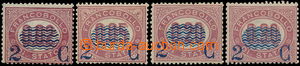 180285 - 1878 Sass.29-32, výplatní 2C, přetisky na doplatních 0,0