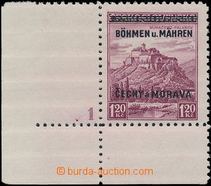 180291 - 1939 Pof.11, Mukačevo 1,20Kč, dolní rohový kus s DČ 1, 
