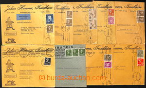 180300 - 1932-1949 comp. of 9 letters with postage stamps Lion , Land