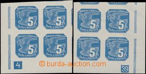 180329 - 1939 Pof.NV2, Novinové I. vydání 5h modrá, levý a prav