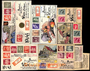 180340 - 1943-1944 sestava 5ks ozdobných R-dopisů, poštou správn