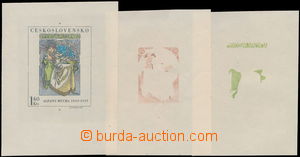 180348 - 1968 PLATE PROOF  Pof.1732, Art - A. Mucha 1,60Kčs, 3 pcs o